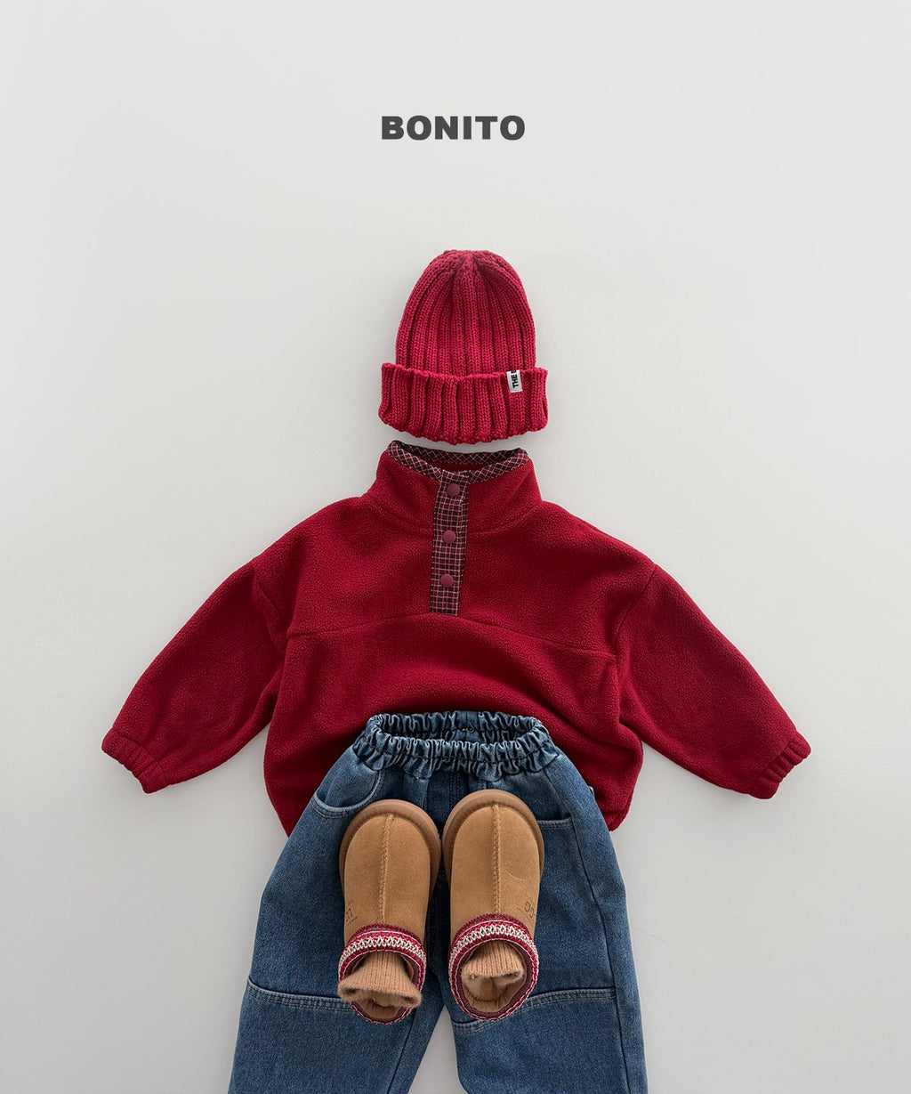 bonito チェック配色 フリース