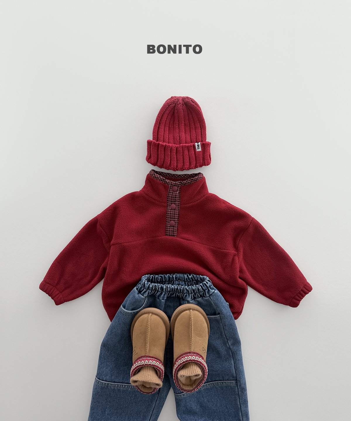 bonito チェック配色 フリース