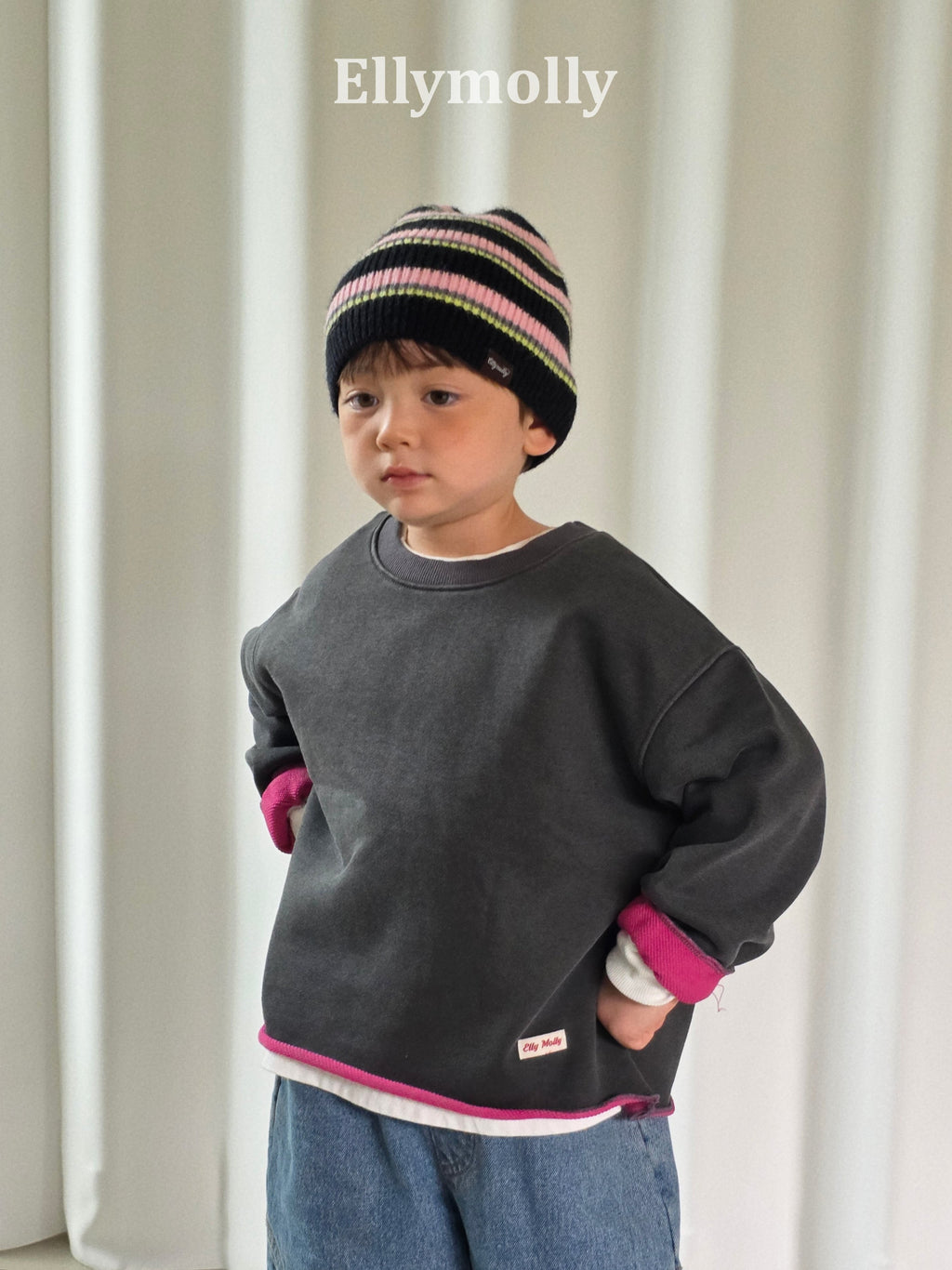 Elly Molly Rough Two Tone Dyeing Sweatshirt