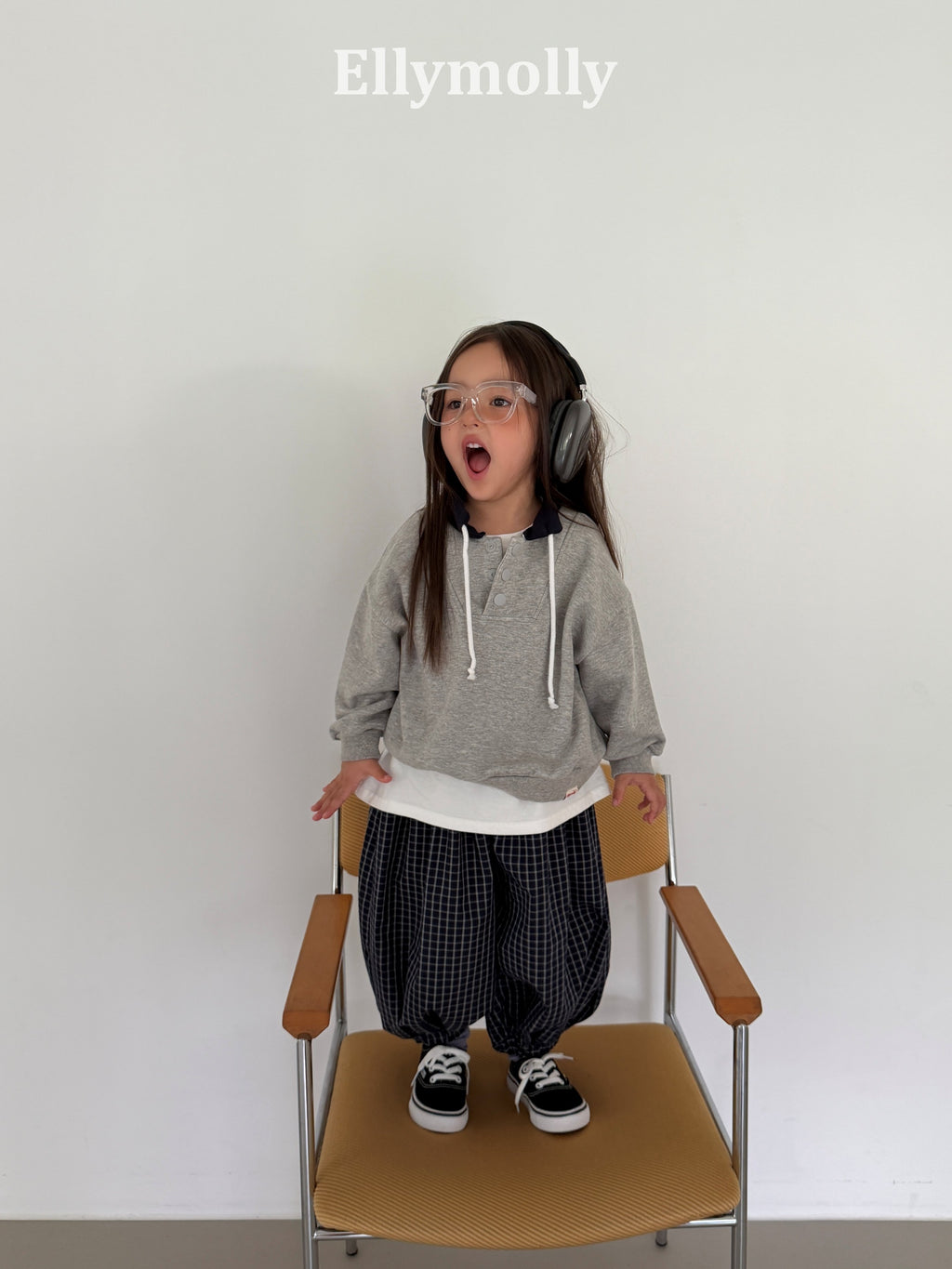Elly Molly Autumn Grid Balloon Pants