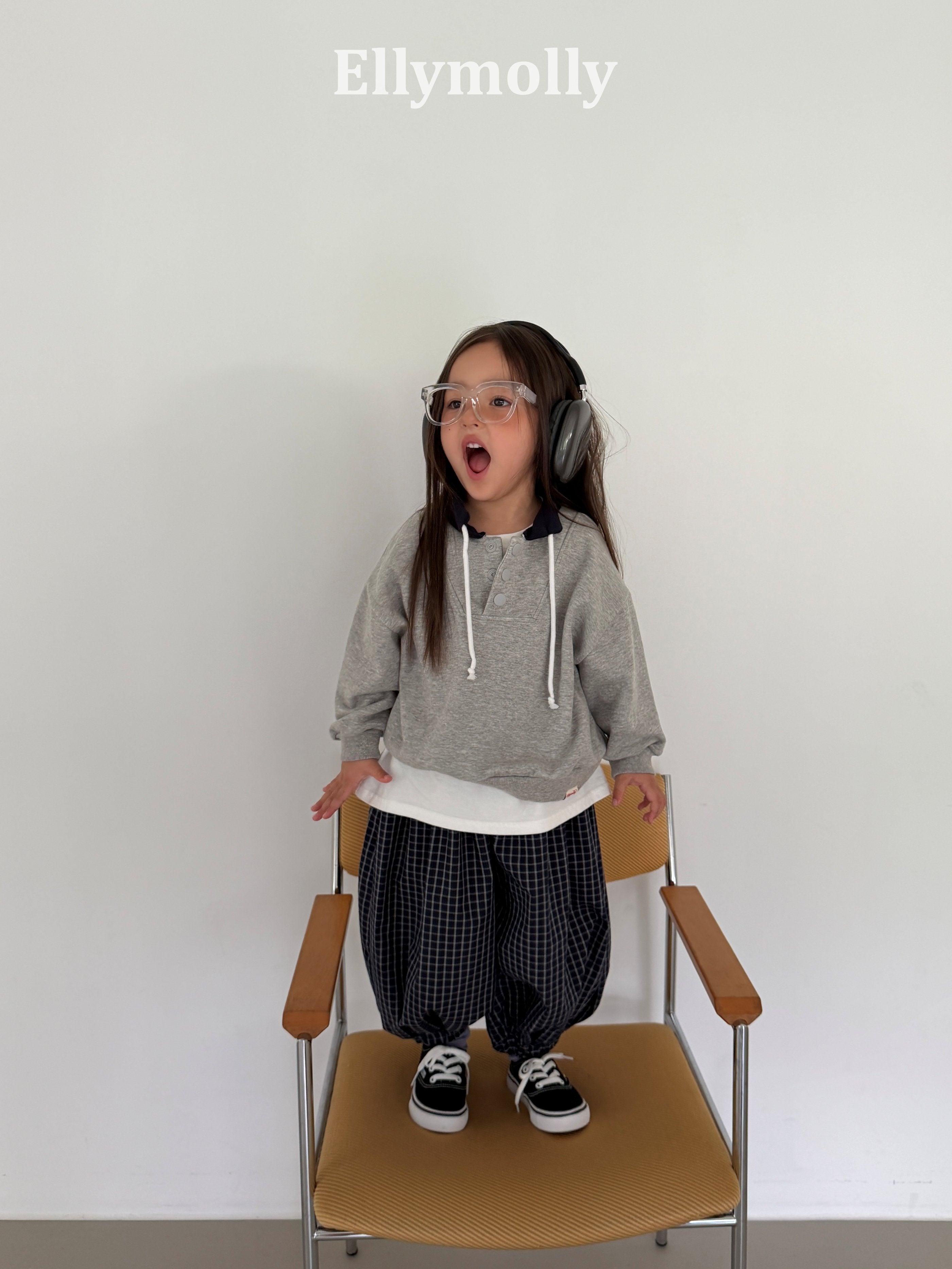 Elly Molly Autumn Grid Balloon Pants
