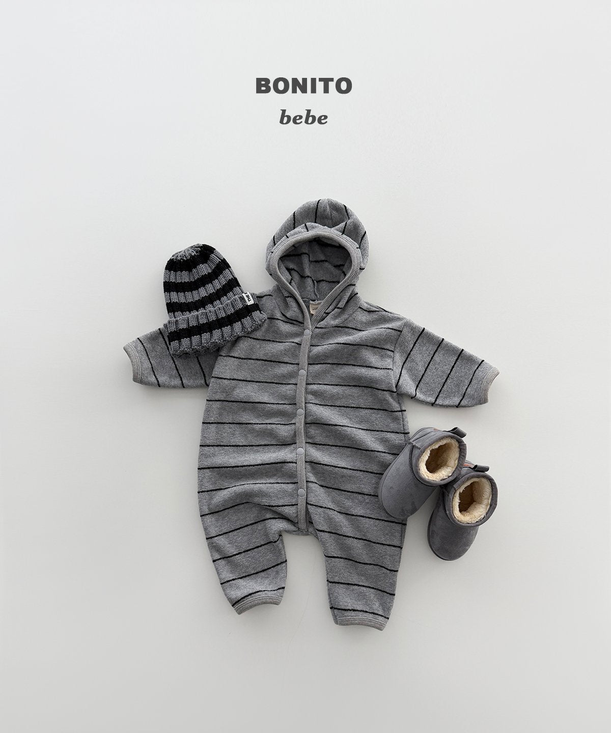 bonito ボーダー テリーフードスーツ