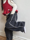 Elly Molly Linework Brushed Denim Pants