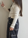 Elly Molly Dot Brushed Half Polo Tee