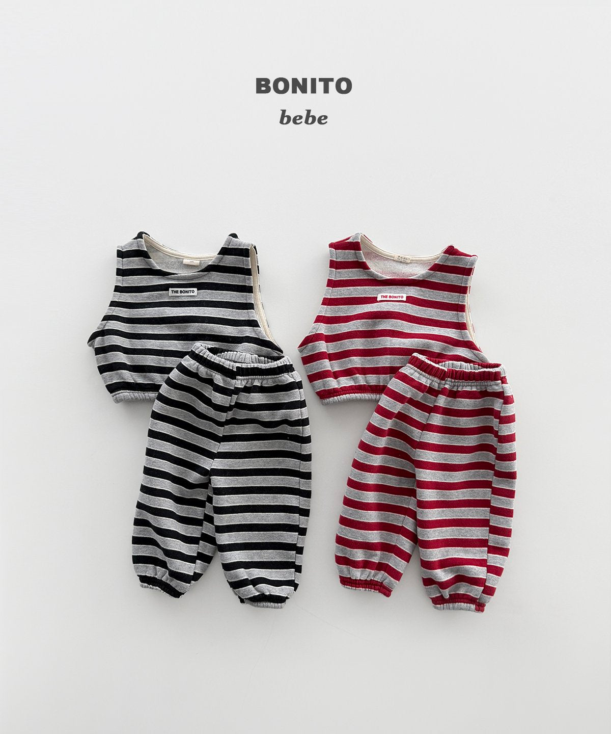 bonito ボーダー ベスト上下セット