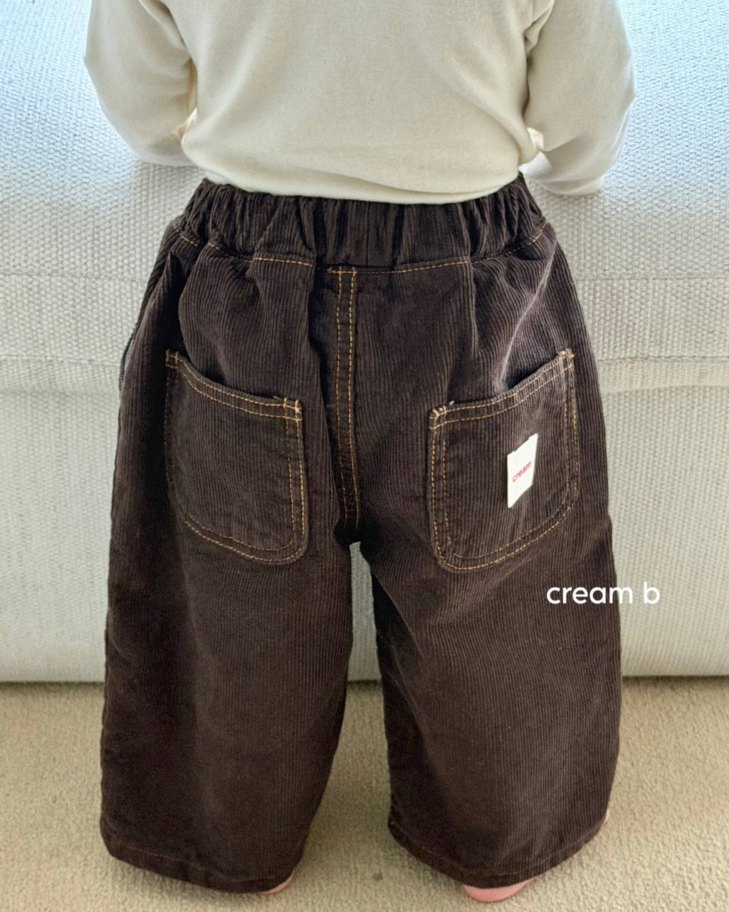 Creambbang Brushed Corduroy Baggy Pants