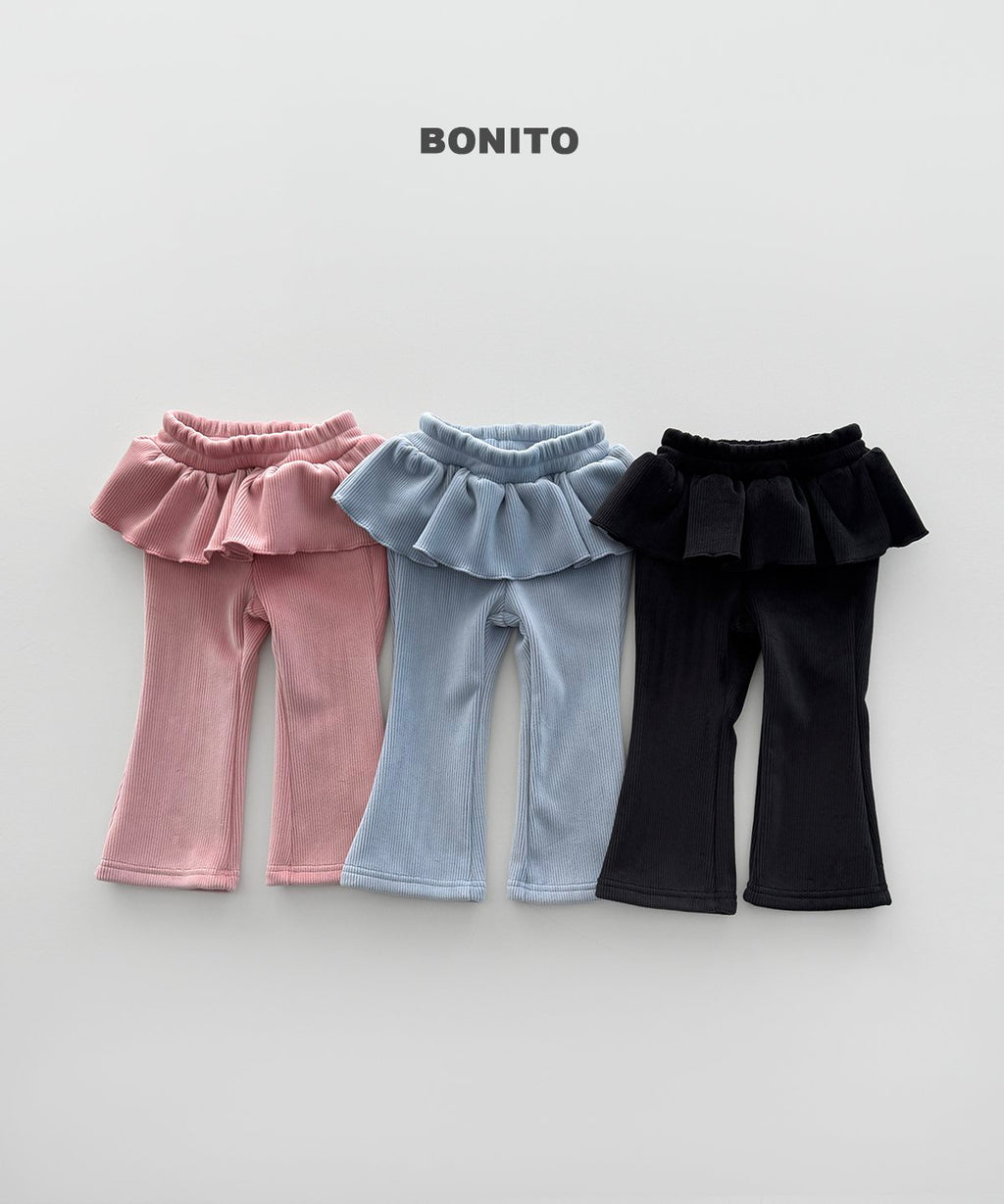 bonito ベロア フリルブーツカットパンツ