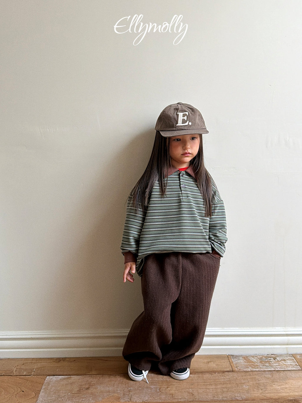 Elly Molly Click Peach Collar Tee