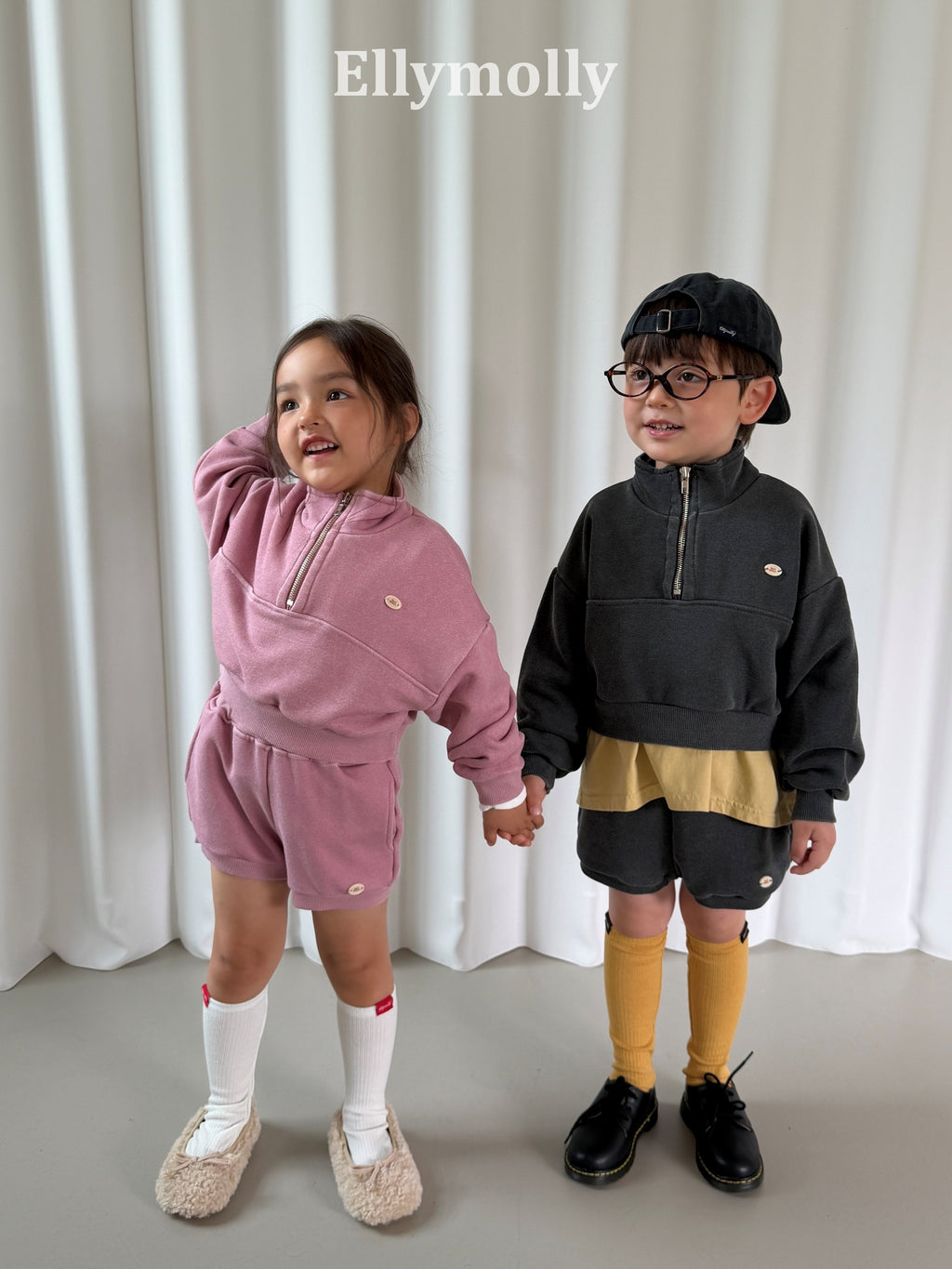 Elly Molly Arch Pigment Half Zip-up