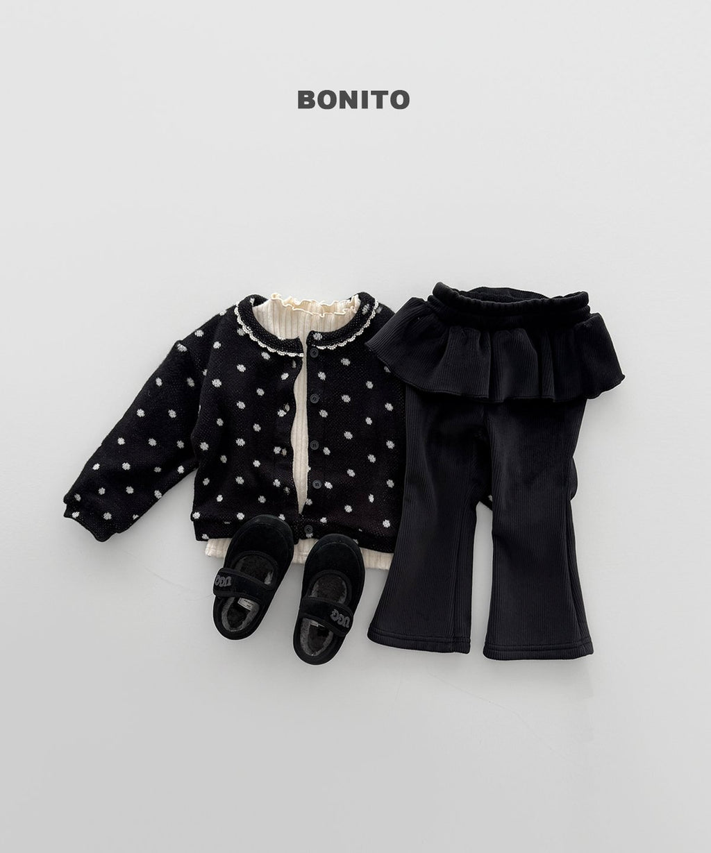bonito ベロア フリルブーツカットパンツ