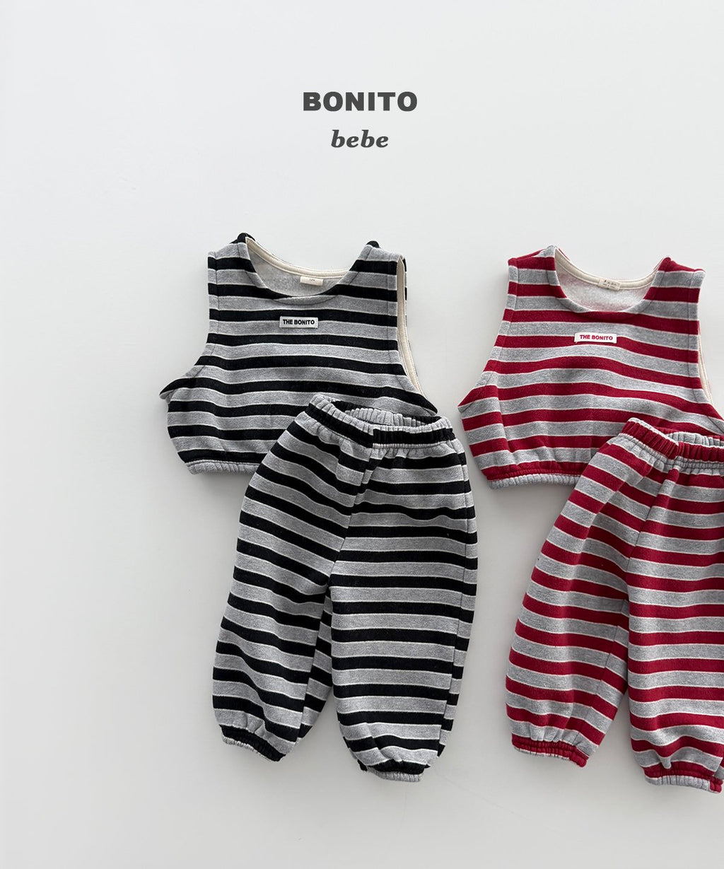 bonito ボーダー ベスト上下セット