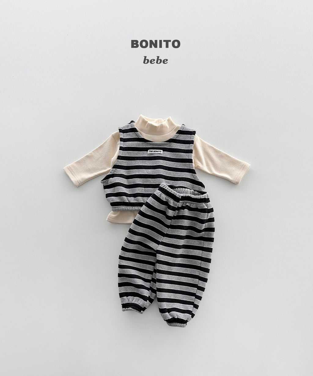 bonito ボーダー ベスト上下セット
