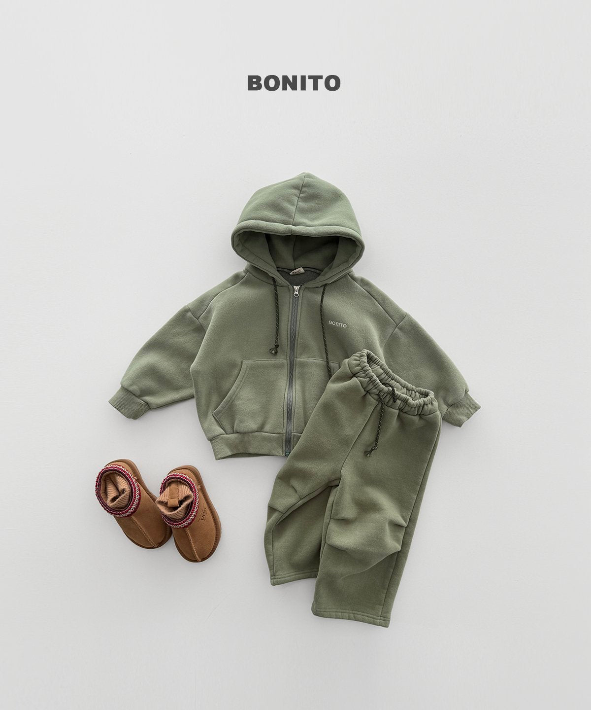 bonito 起毛 フードジップ