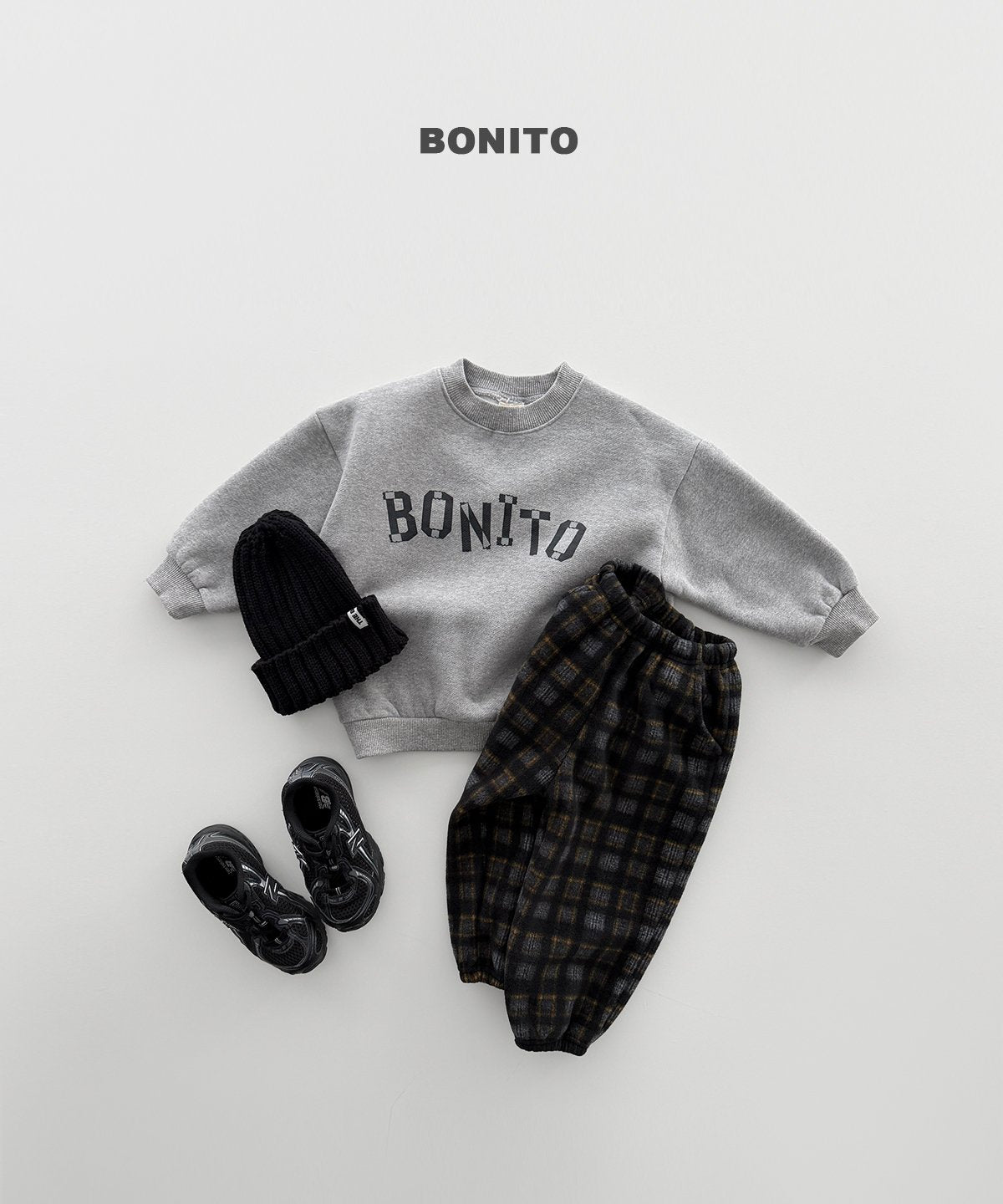 bonito チェック フリースジョガーパンツ