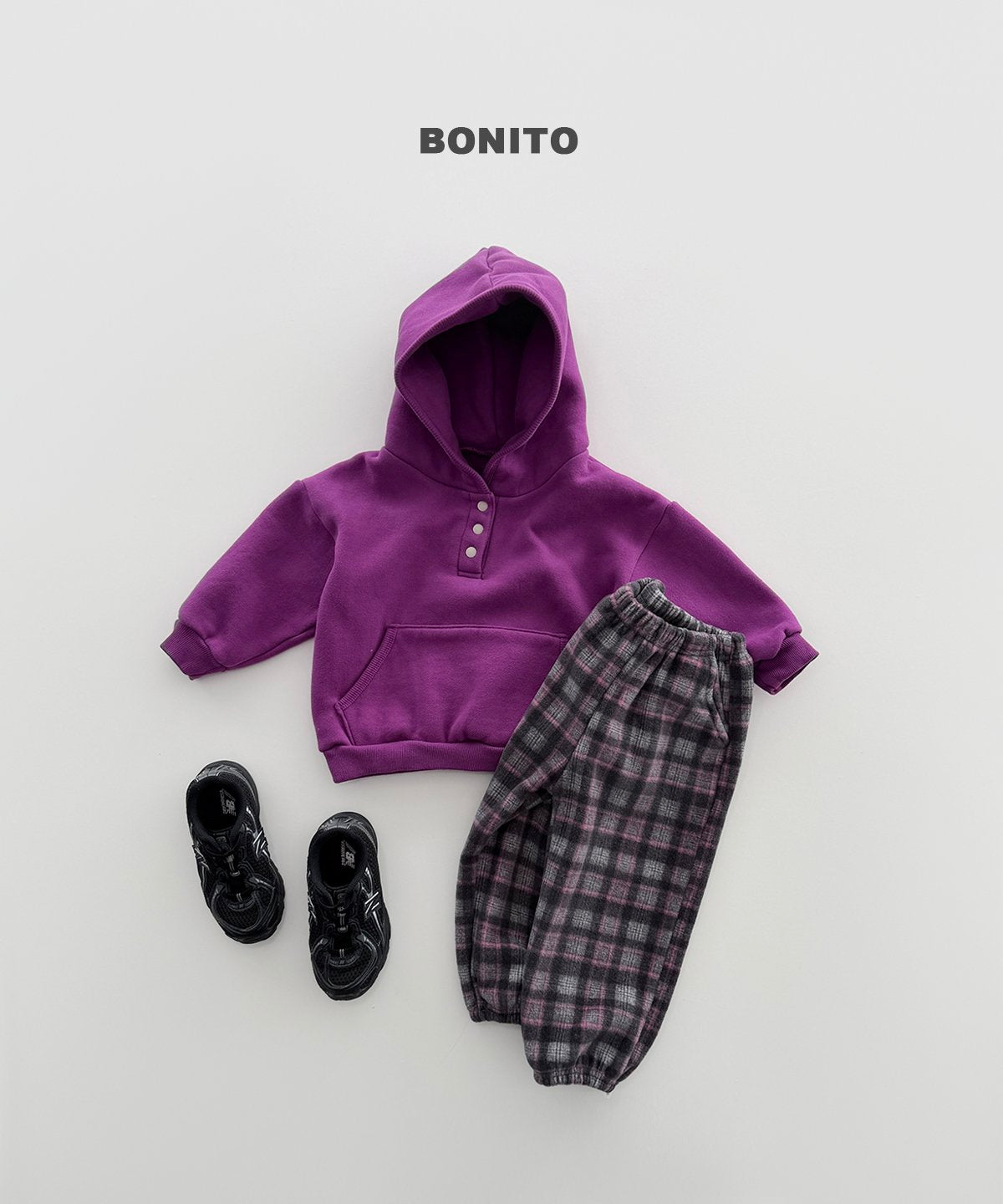 bonito チェック フリースジョガーパンツ