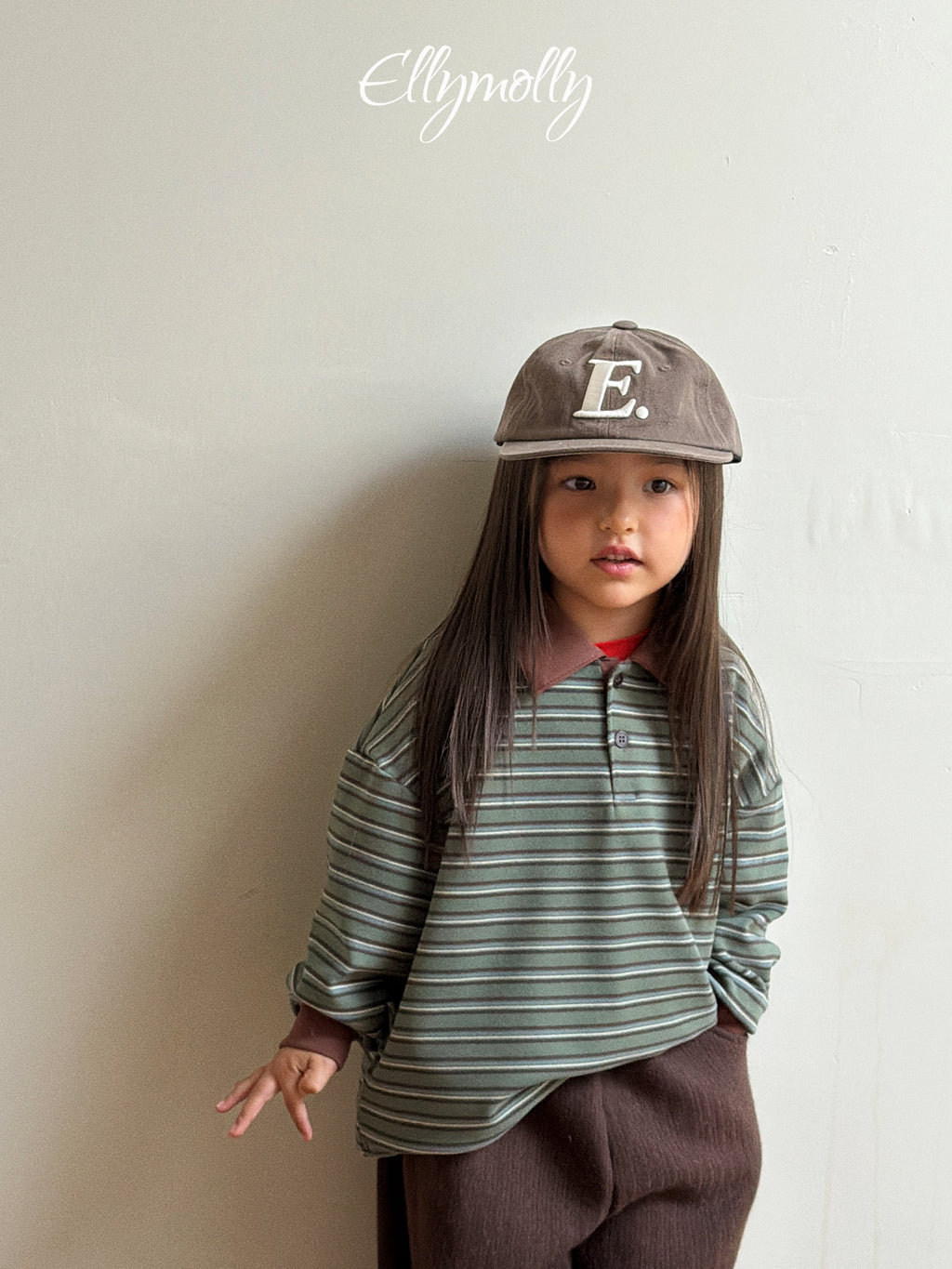 Elly Molly Click Peach Collar Tee