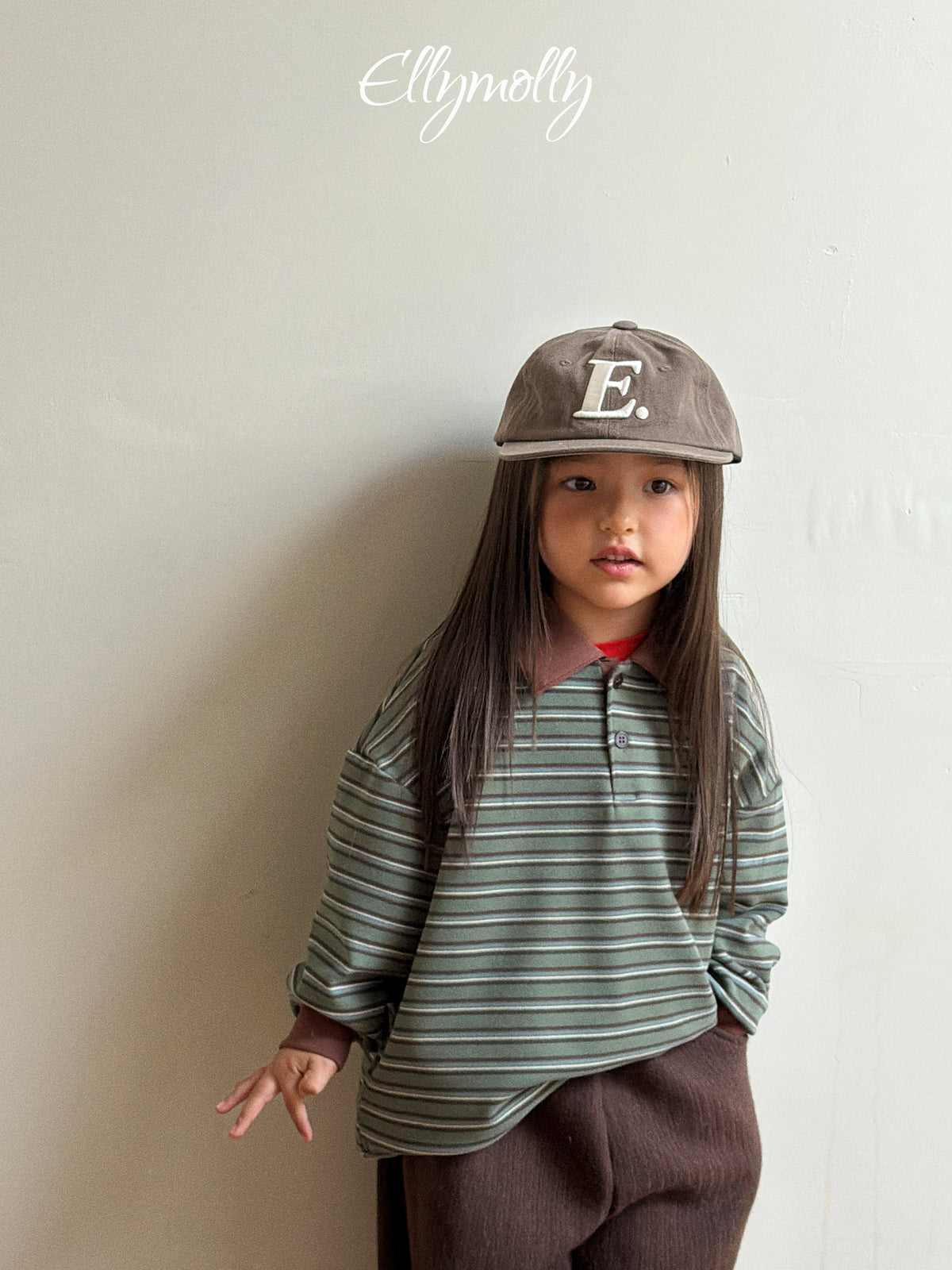 Elly Molly Click Peach Collar Tee