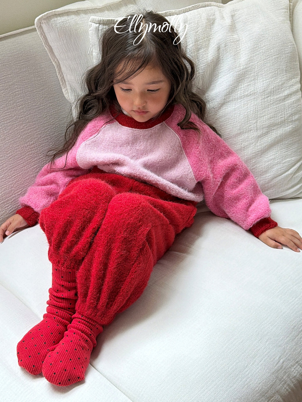 Elly Molly Dot Rib Brushed Socks
