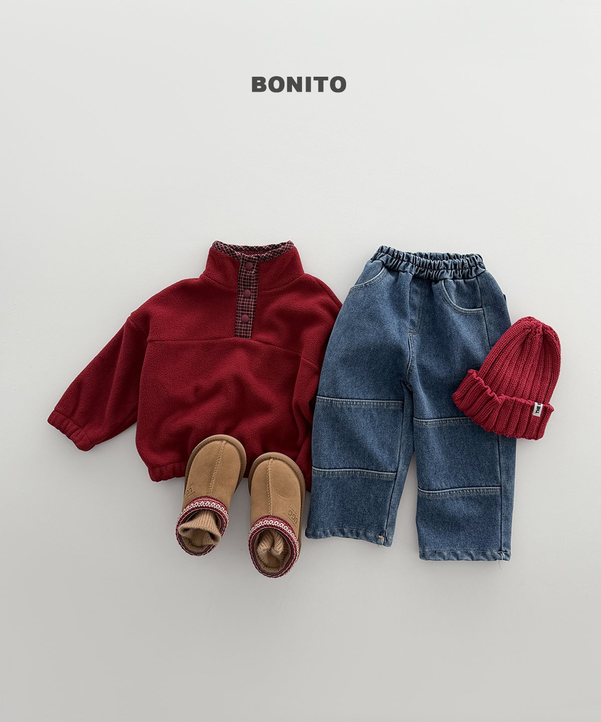 bonito チェック配色 フリース
