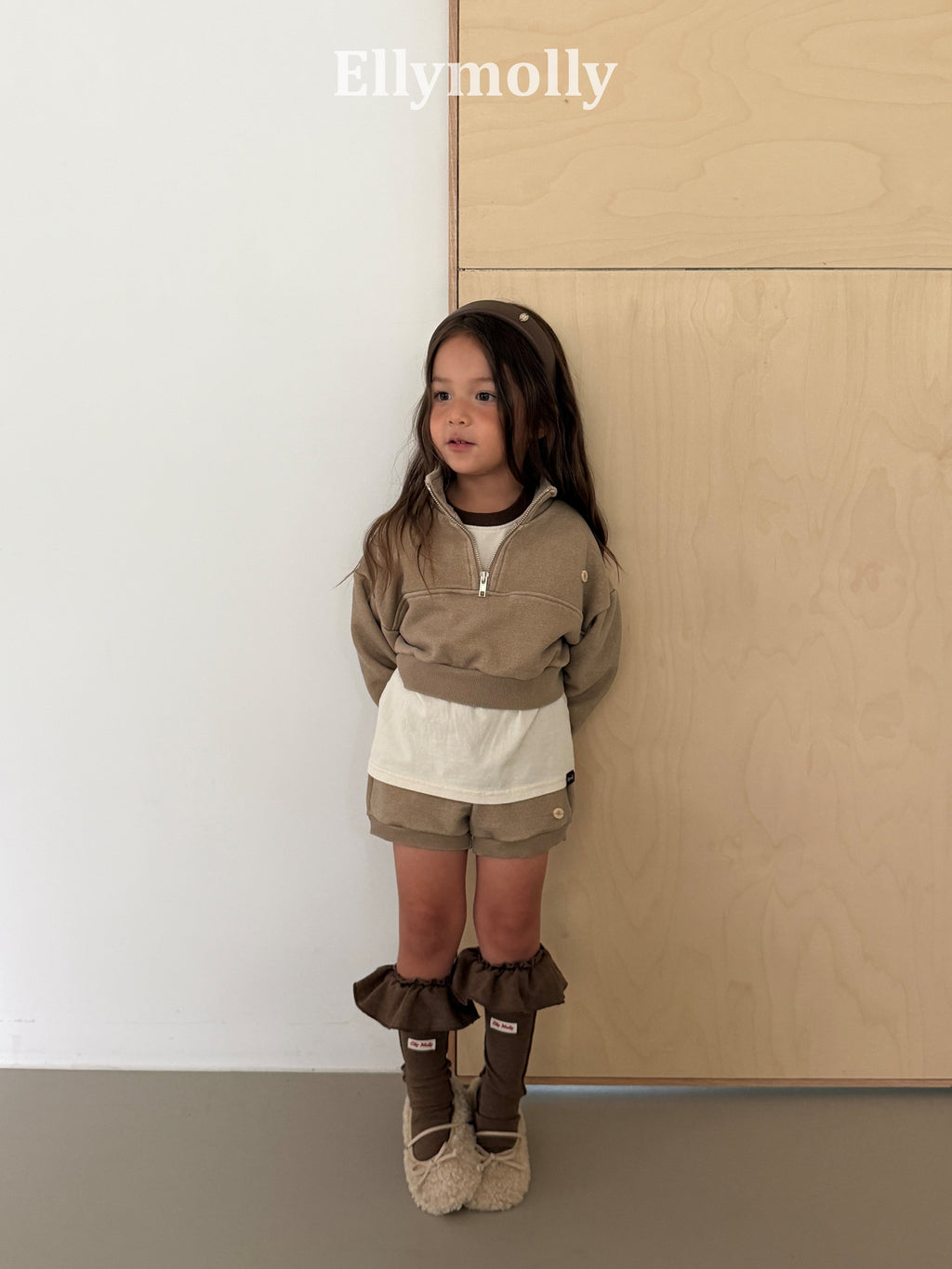 Elly Molly Arch Pigment Half Zip-up