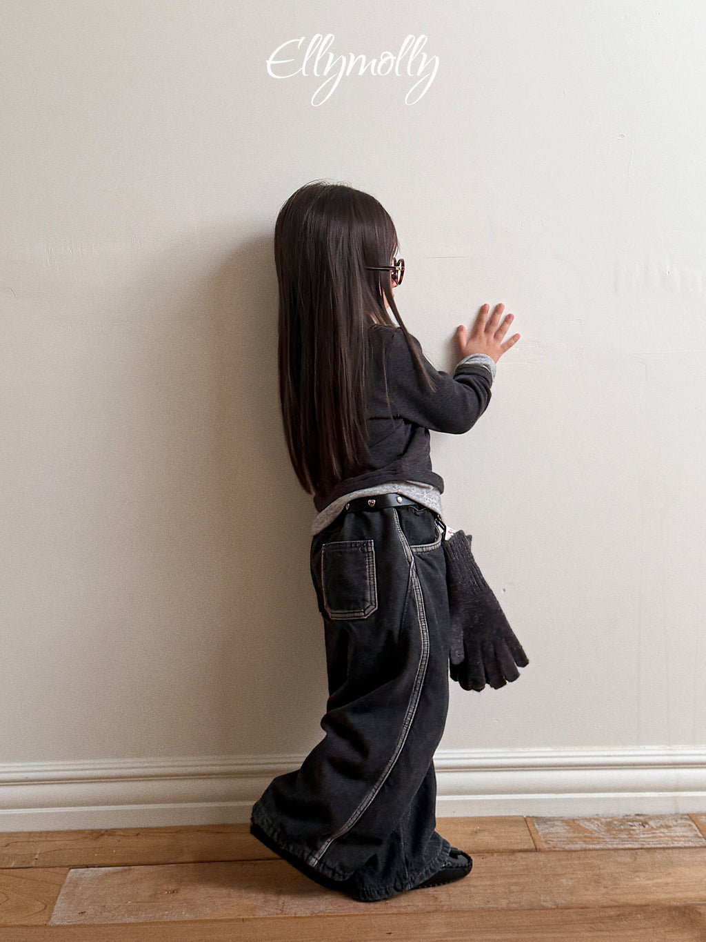 Elly Molly Linework Brushed Denim Pants