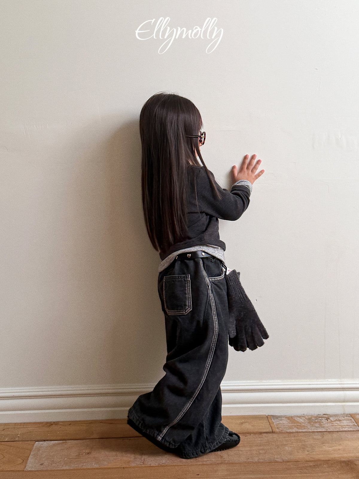 Elly Molly Linework Brushed Denim Pants