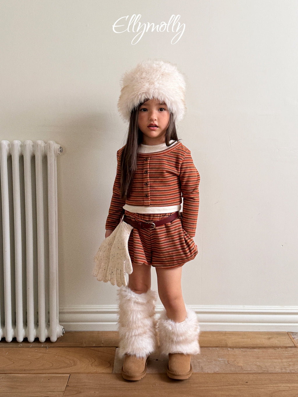 Elly Molly Latte Stripe Balloon Shorts