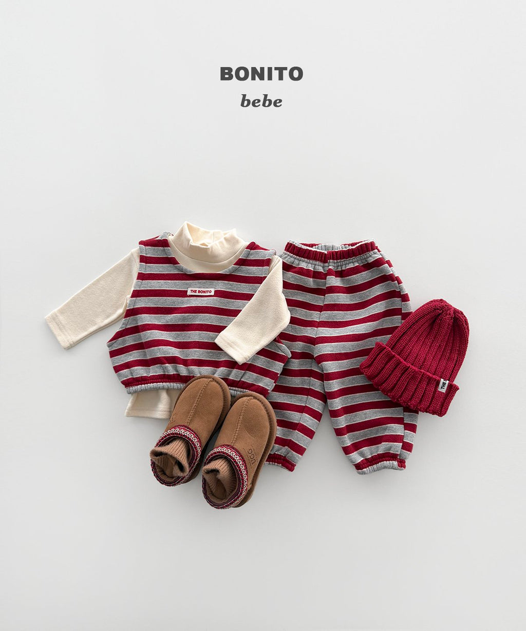 bonito ボーダー ベスト上下セット