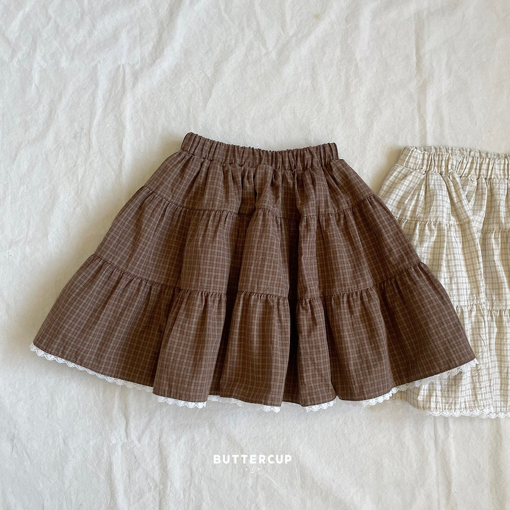 Buttercup Check Tiered Skirt