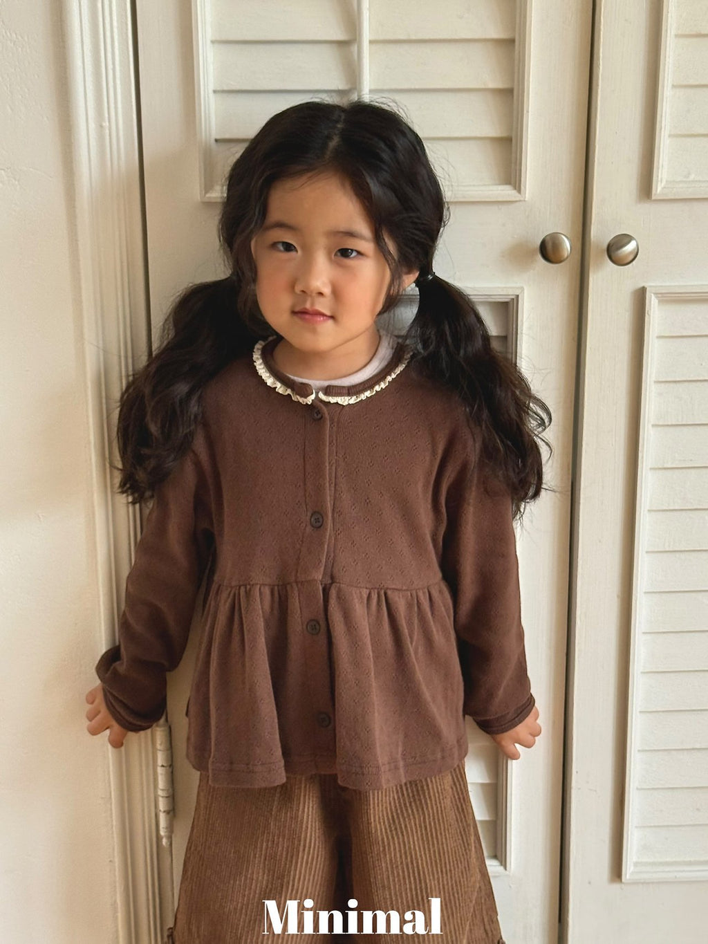 Minimal Lace Frill Cardigan