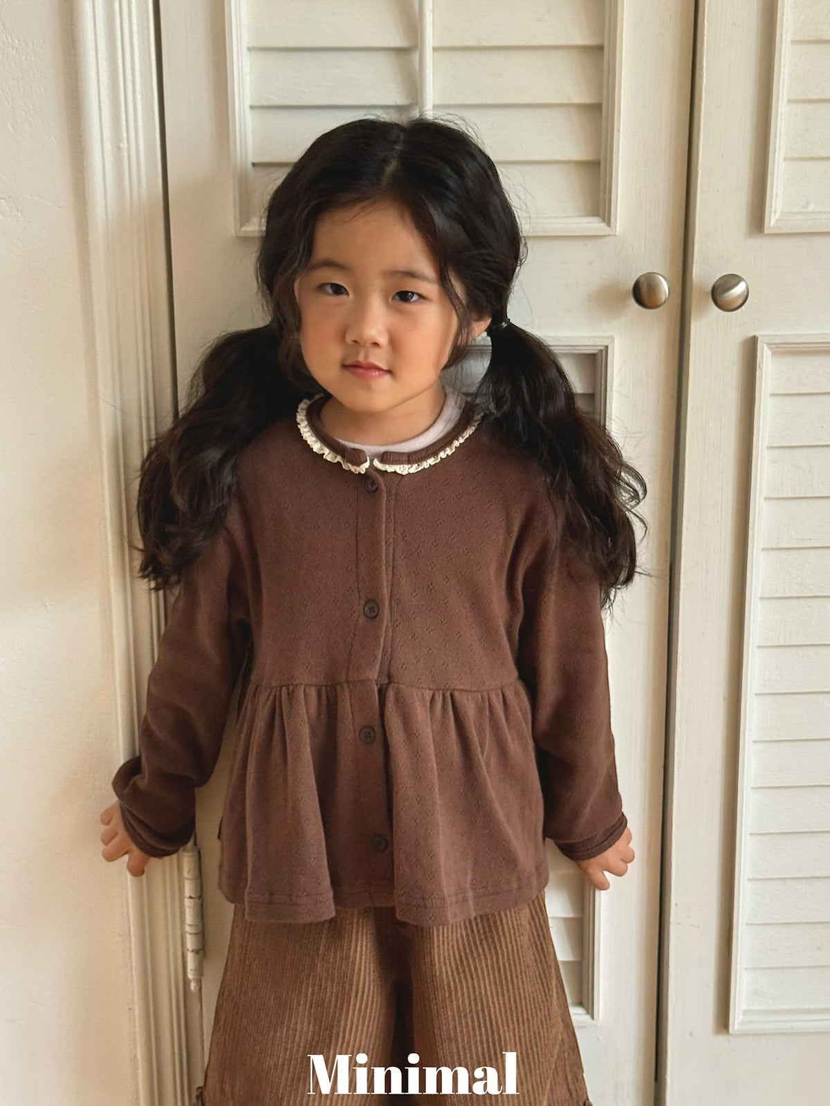 Minimal Lace Frill Cardigan