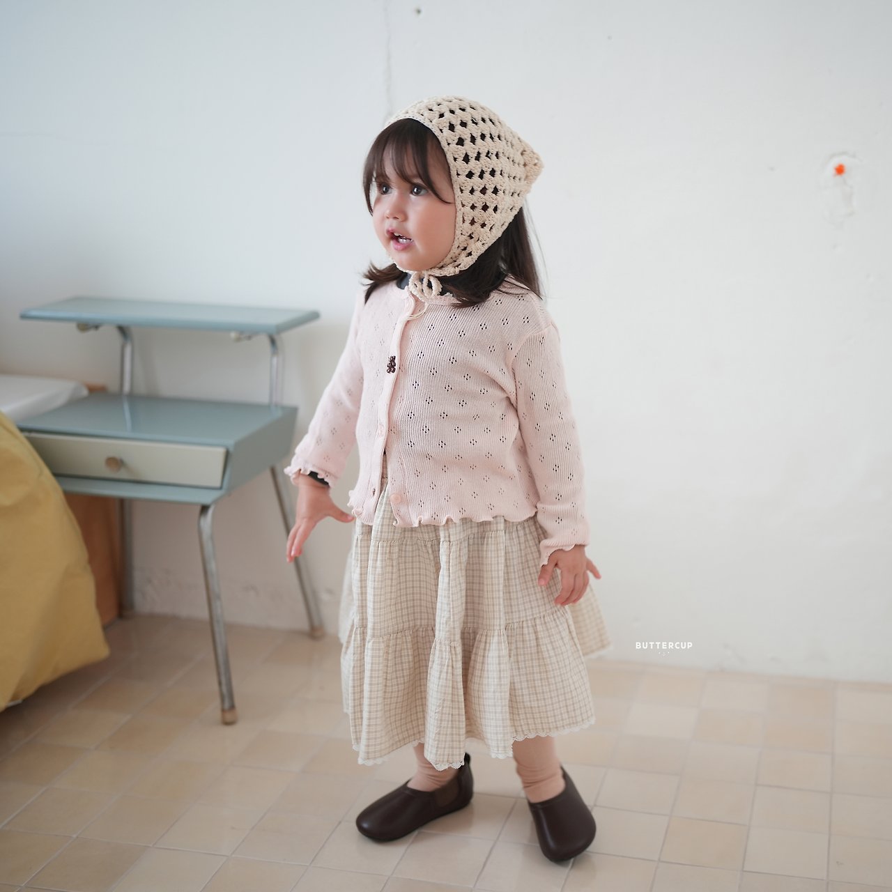 Buttercup Check Tiered Skirt