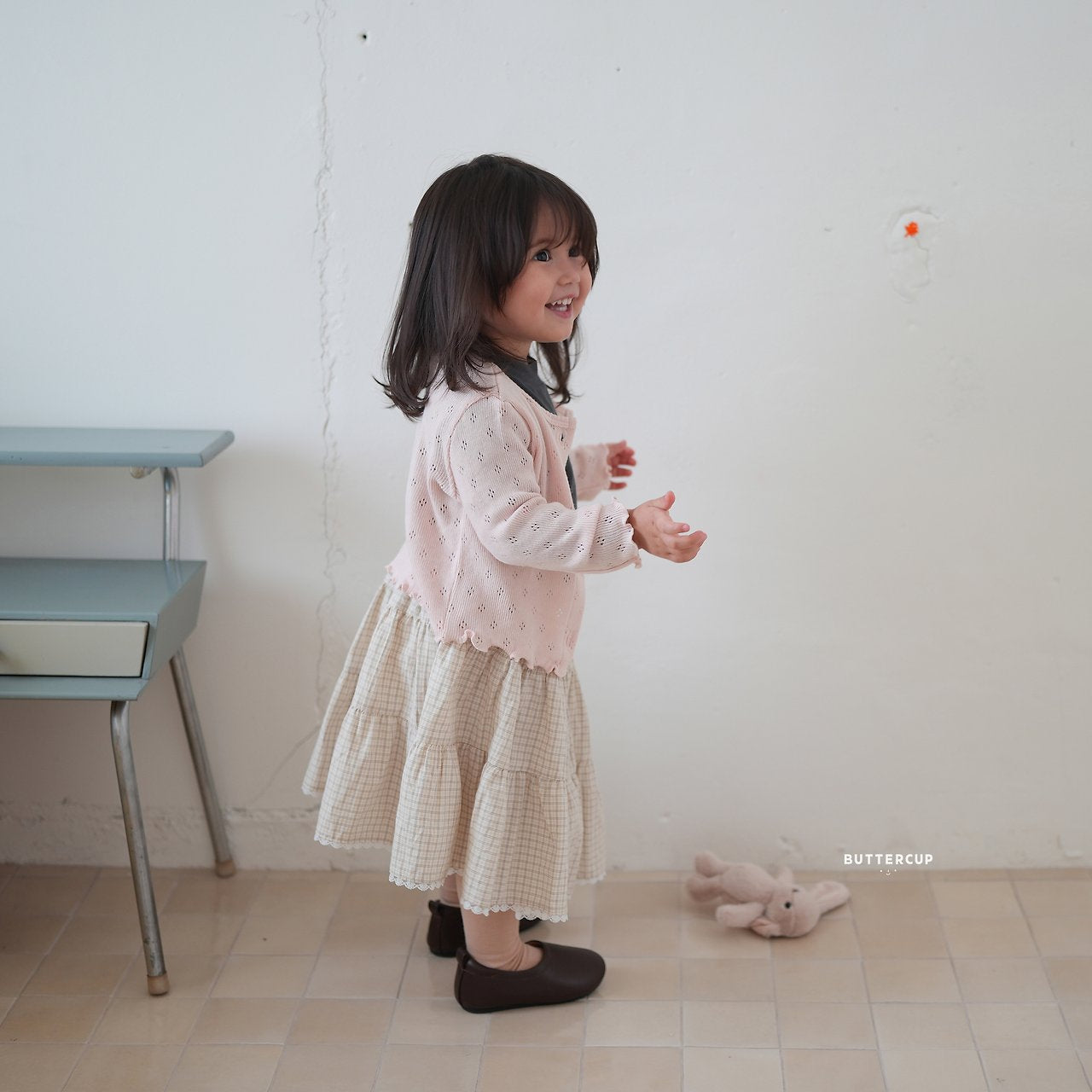 Buttercup Check Tiered Skirt