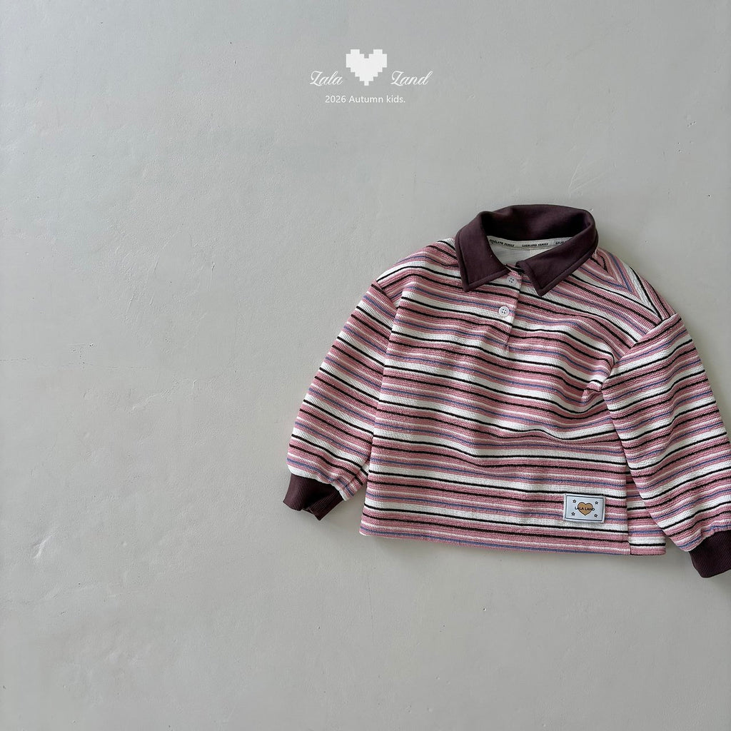 Lalaland Pig Stripe Collar Tee