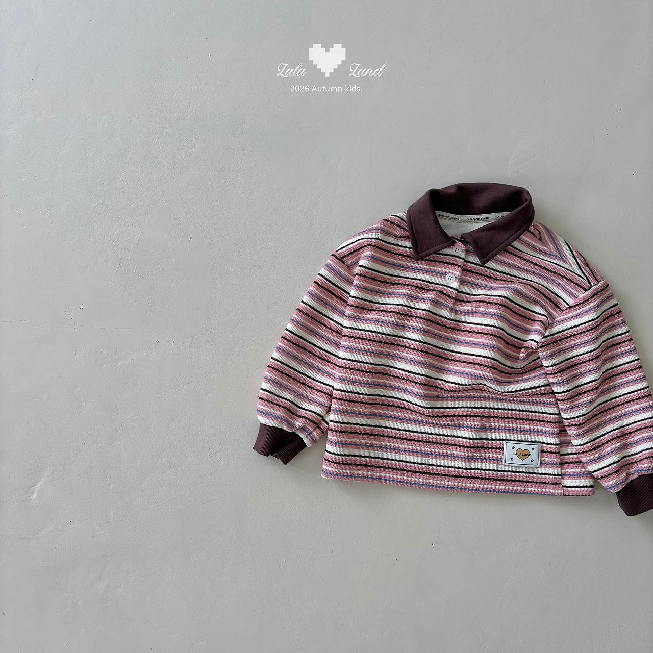 Lalaland Pig Stripe Collar Tee