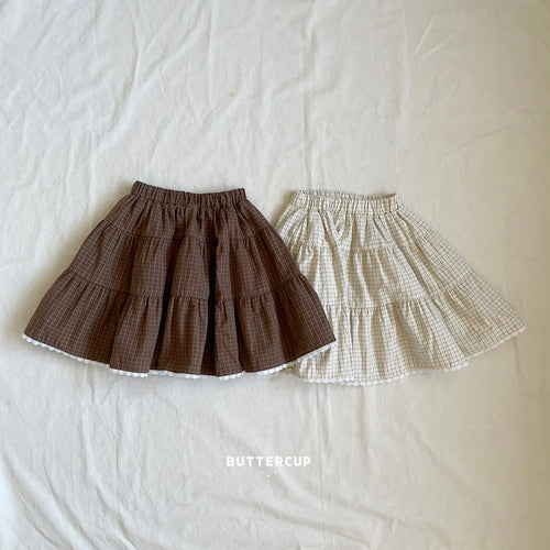 Buttercup Check Tiered Skirt