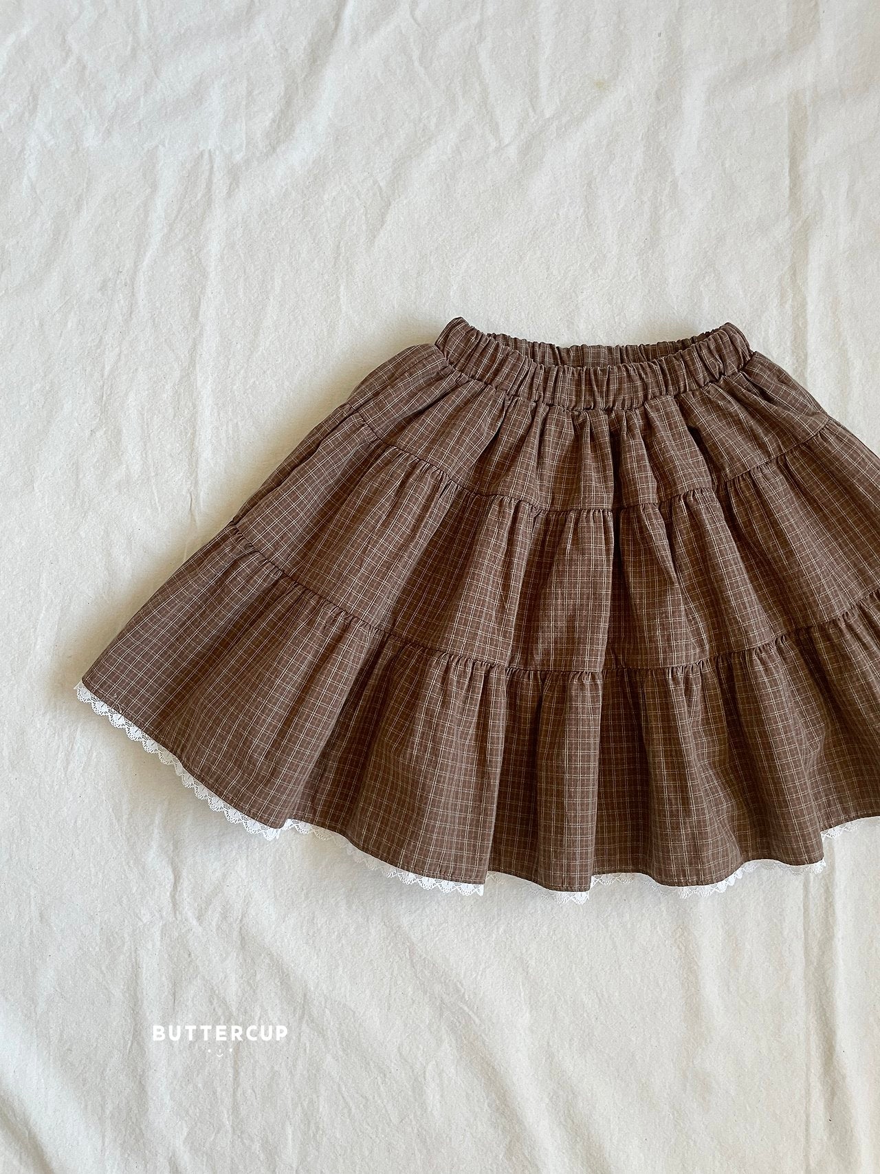 Buttercup Check Tiered Skirt