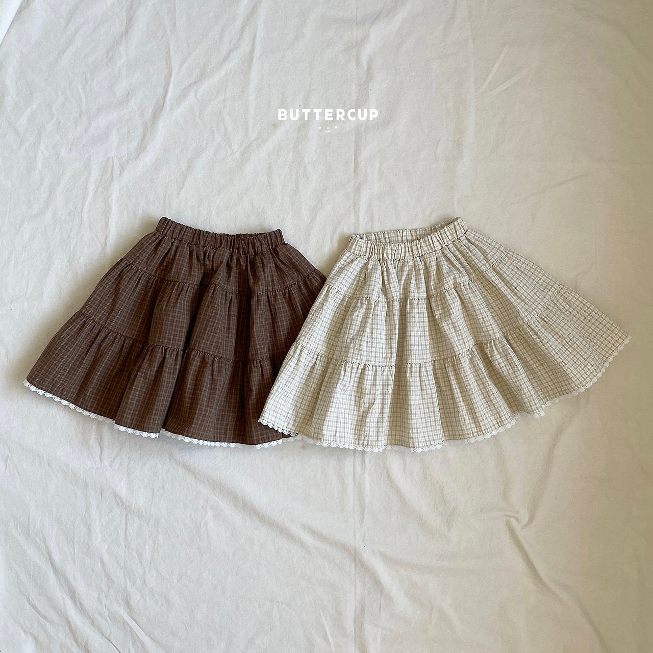 Buttercup Check Tiered Skirt