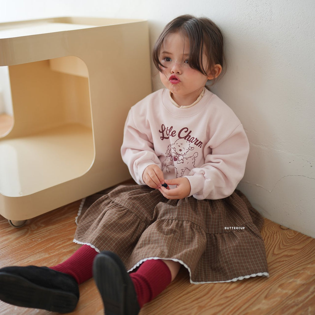 Buttercup Check Tiered Skirt