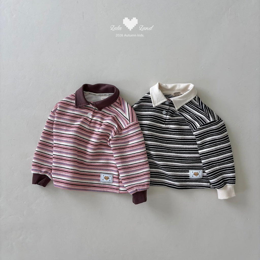 Lalaland Pig Stripe Collar Tee