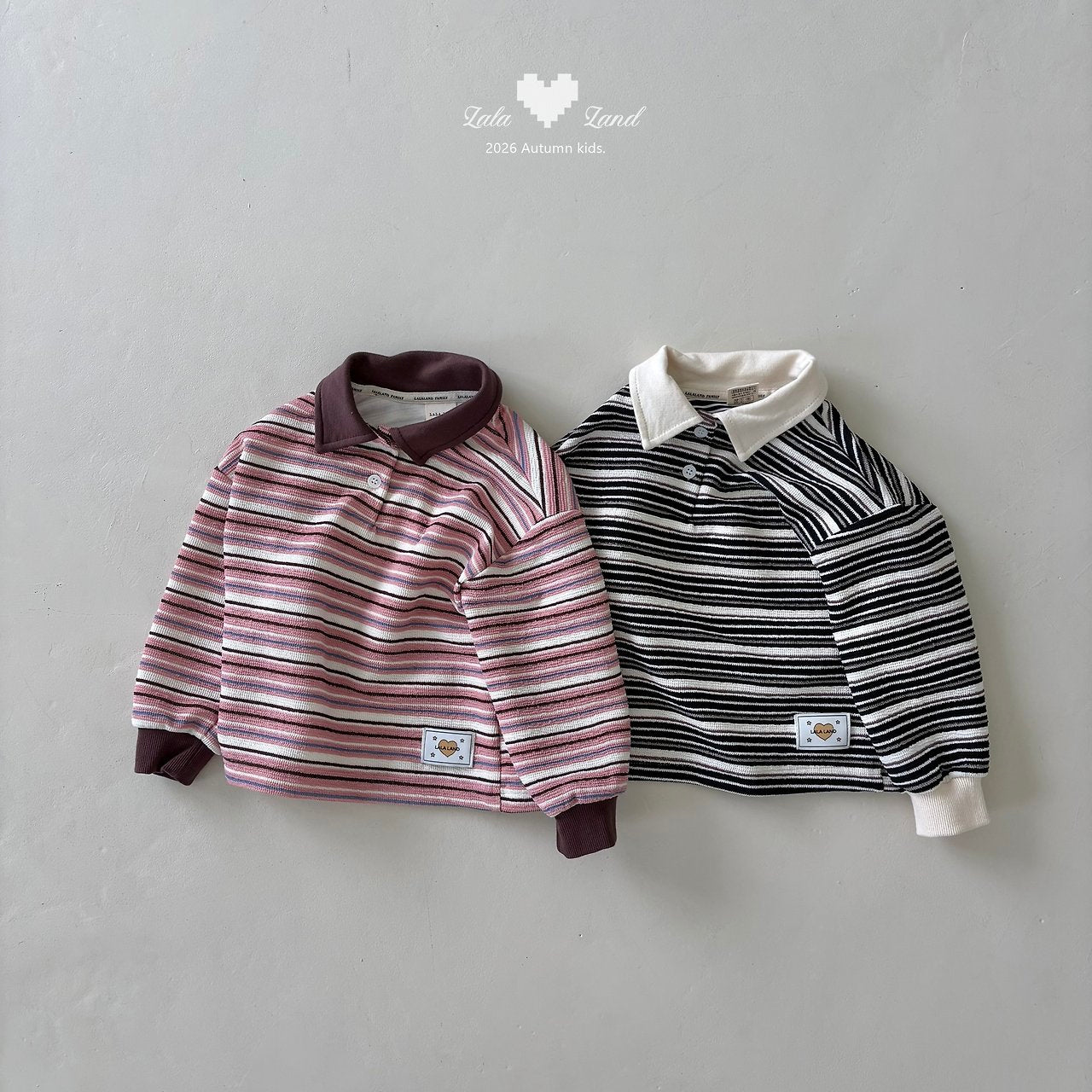 Lalaland Pig Stripe Collar Tee