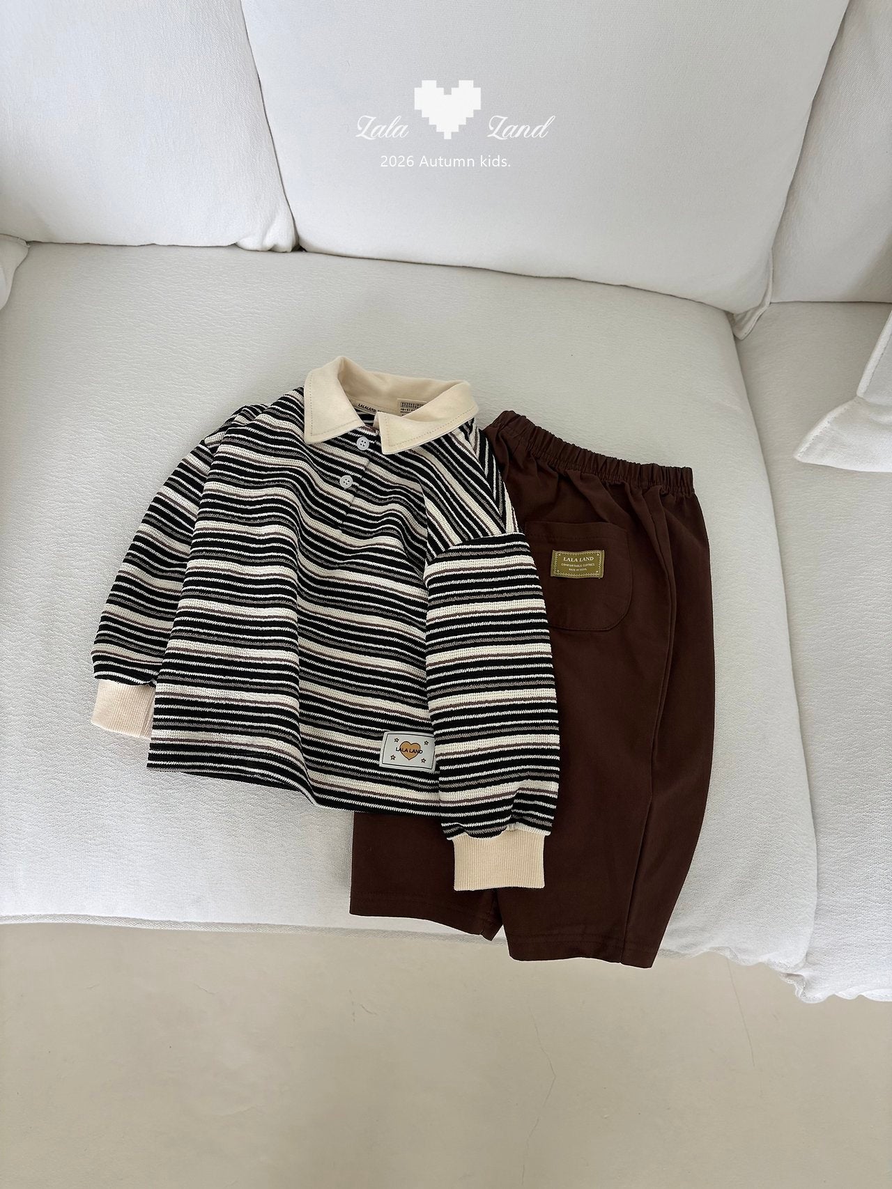 Lalaland Pig Stripe Collar Tee