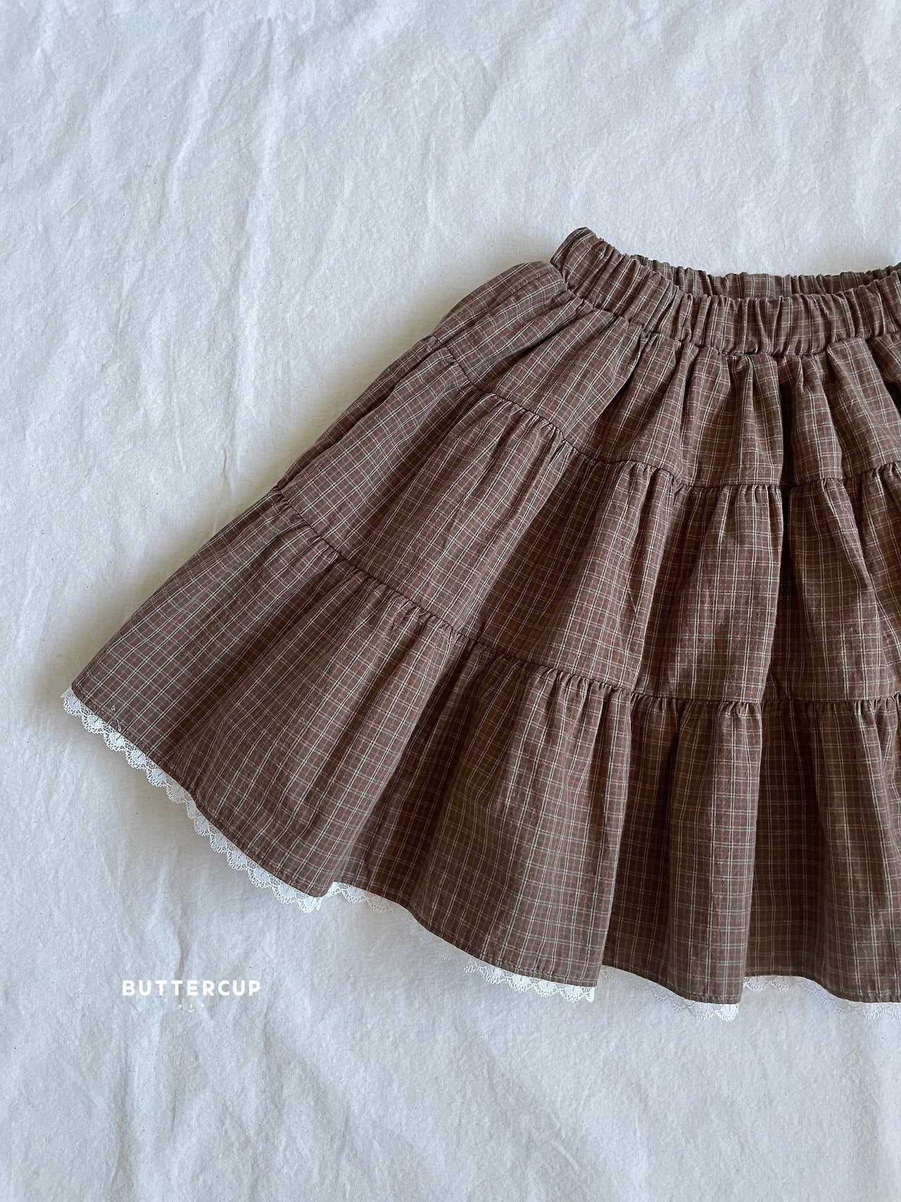 Buttercup Check Tiered Skirt