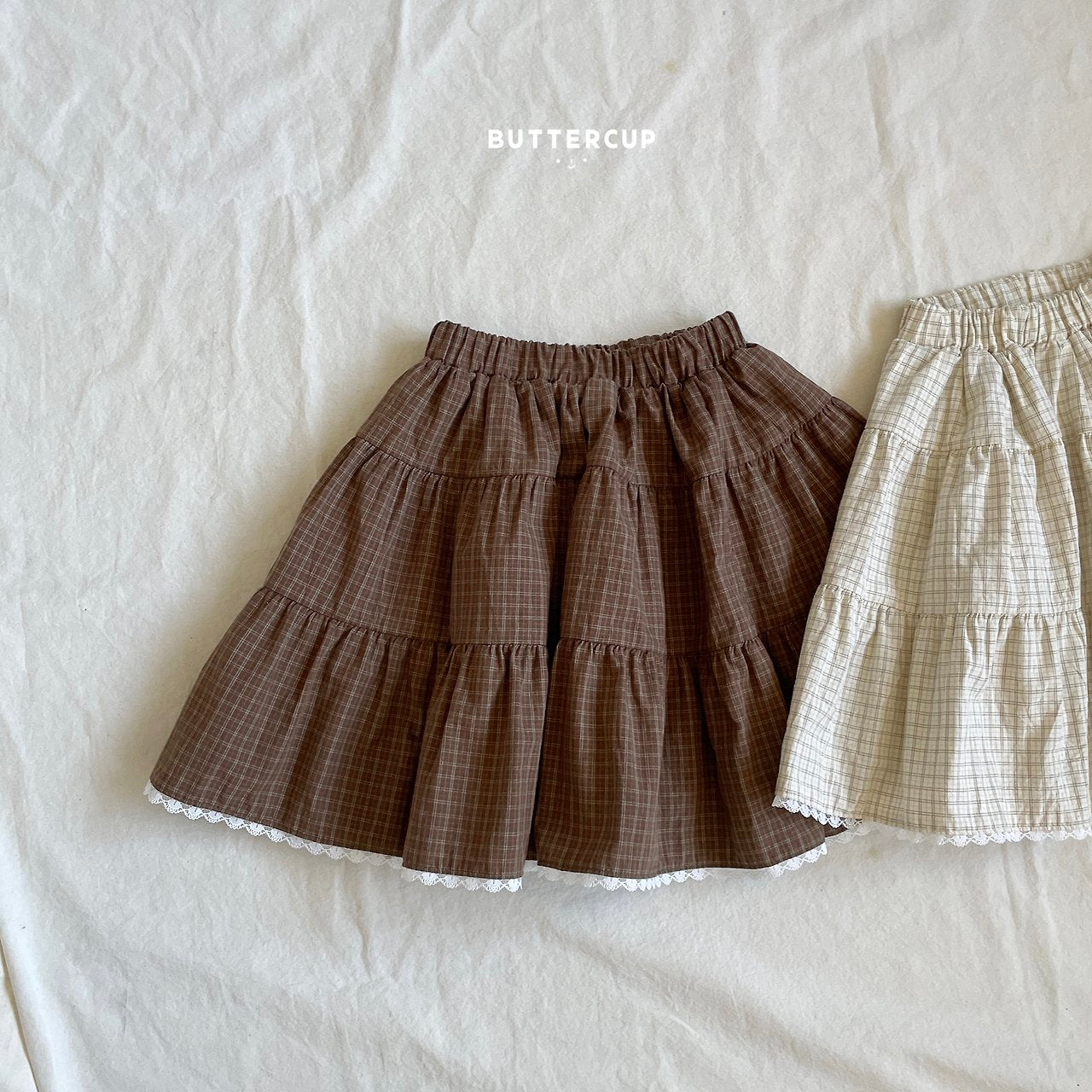 Buttercup Check Tiered Skirt
