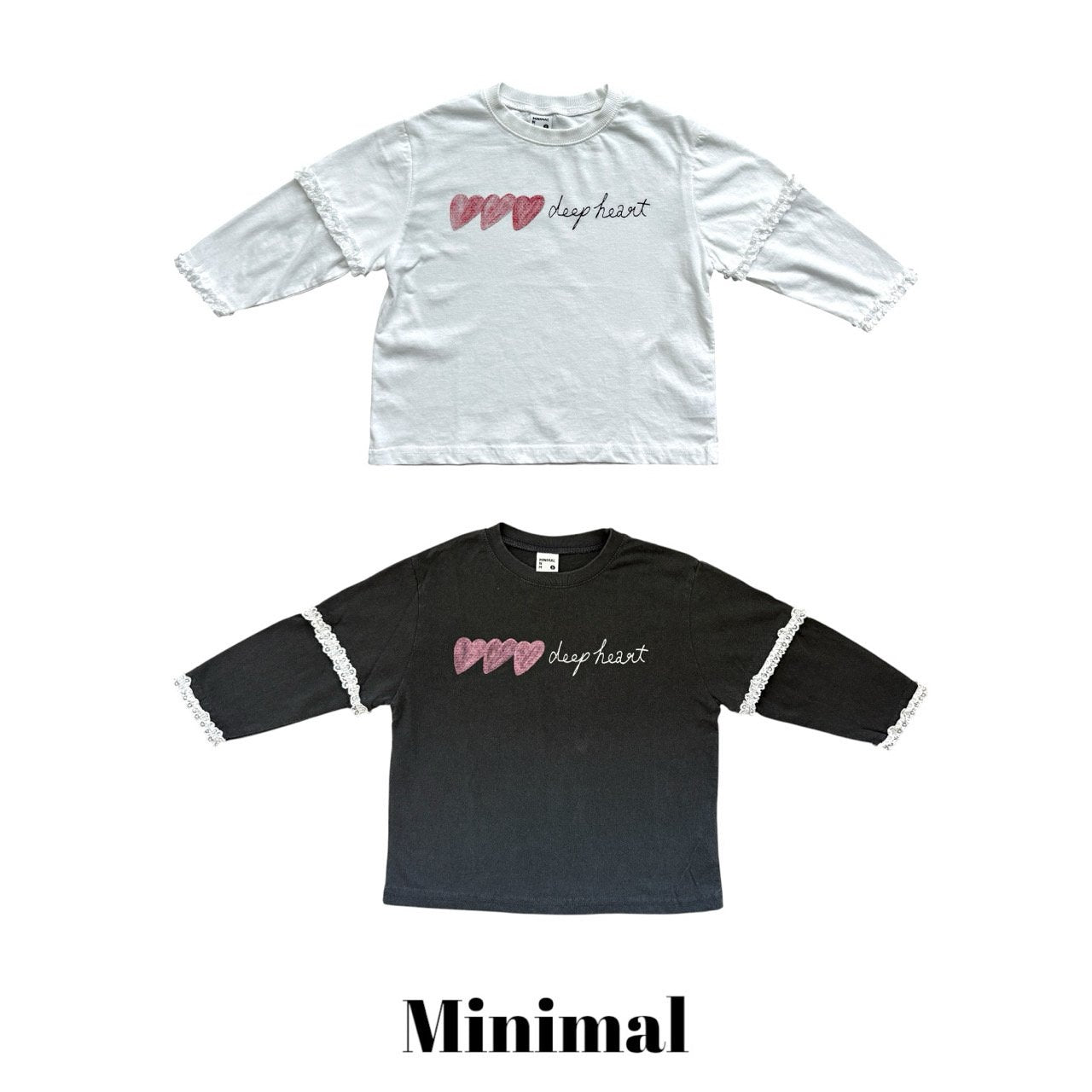 Minimal Deep Heart Lace Tee