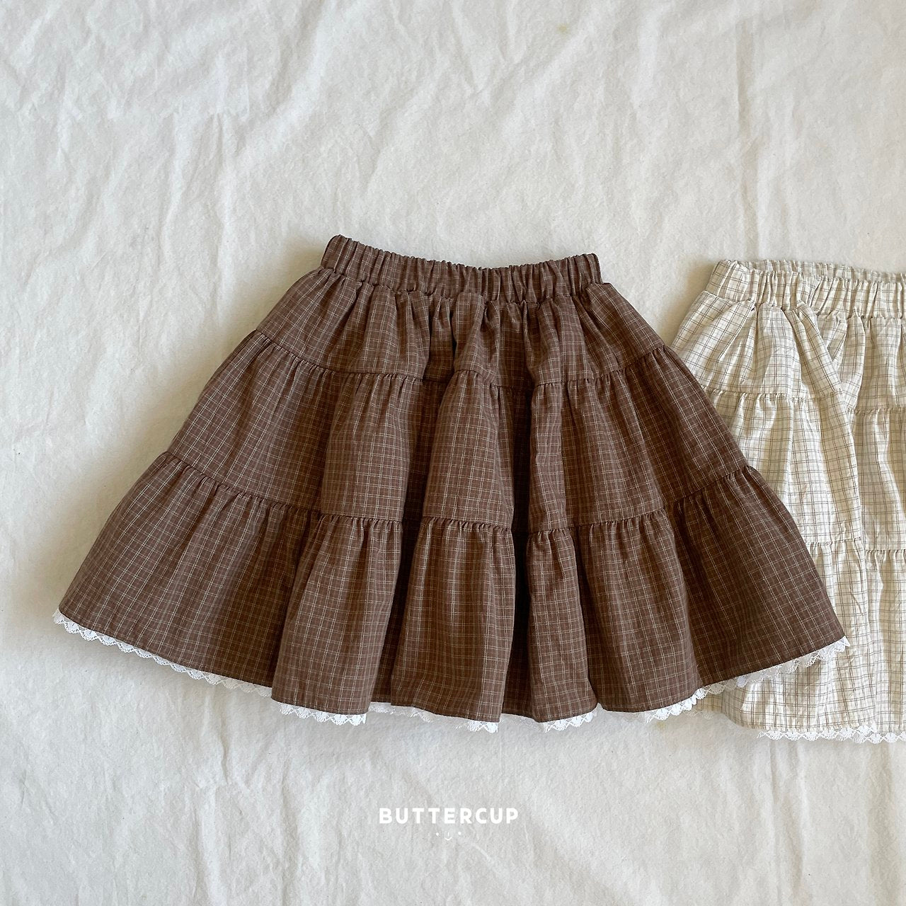 Buttercup Check Tiered Skirt