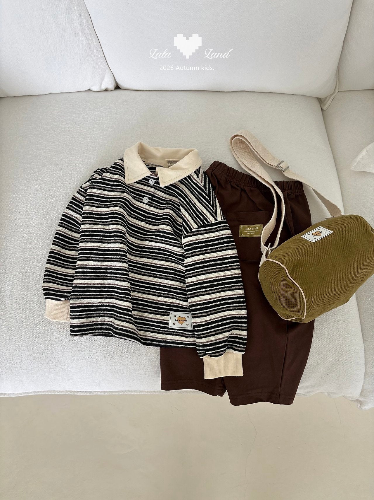 Lalaland Pig Stripe Collar Tee