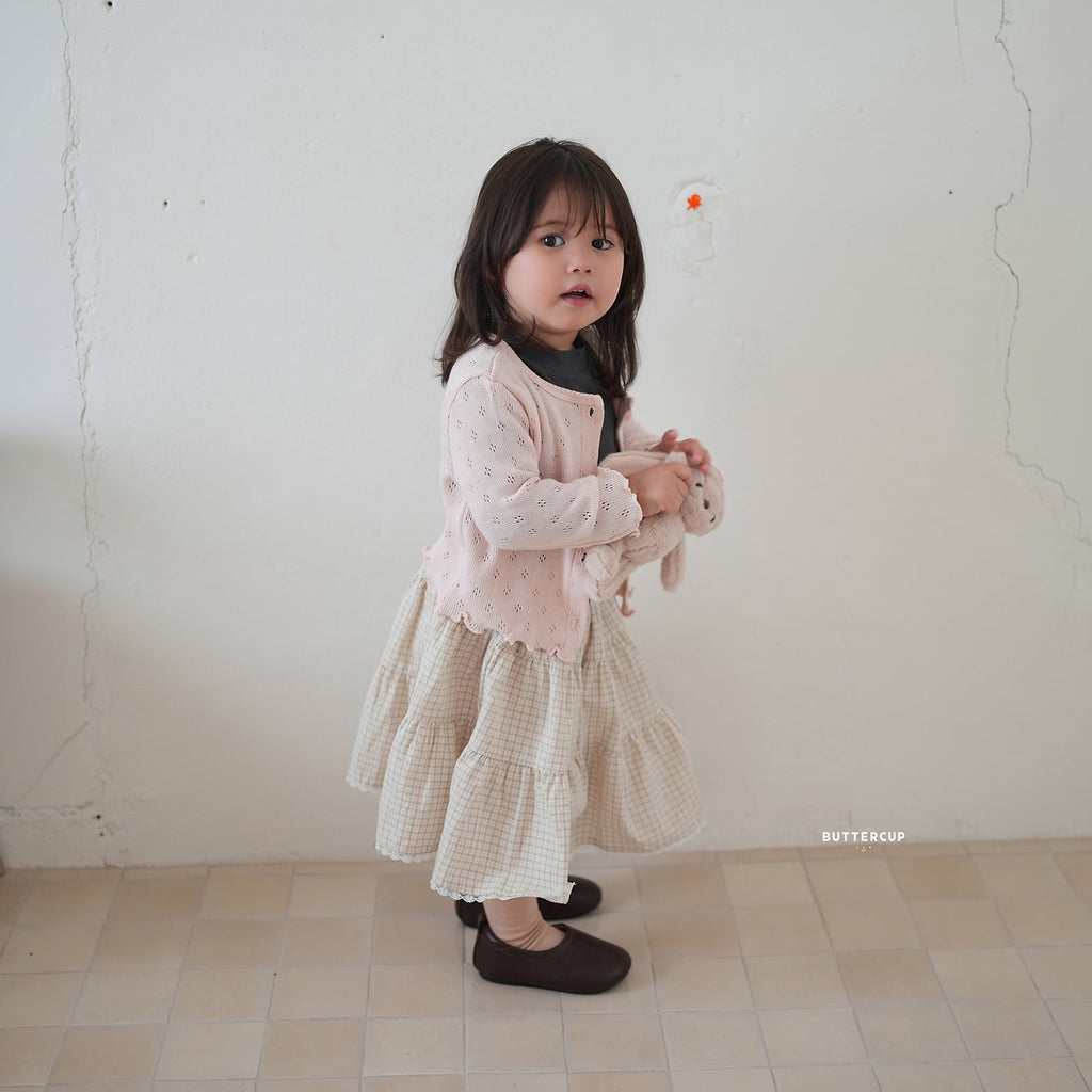 Buttercup Check Tiered Skirt