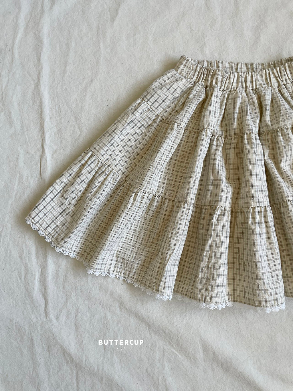 Buttercup Check Tiered Skirt