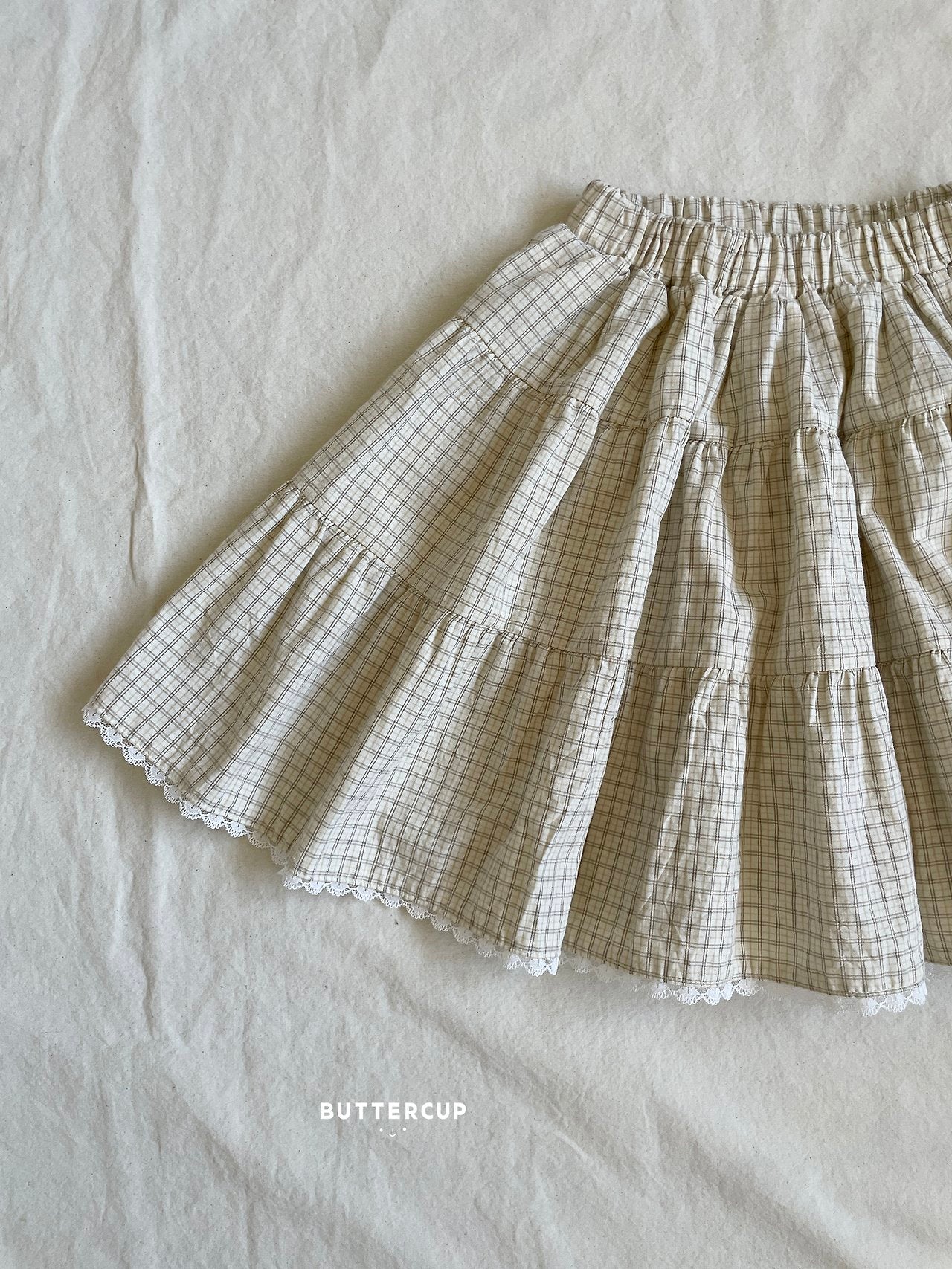 Buttercup Check Tiered Skirt